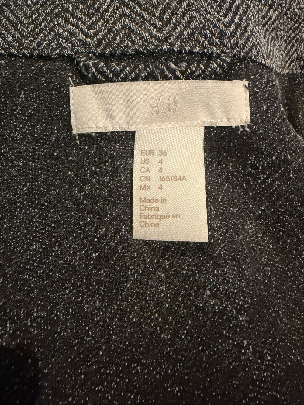 H&M Gray Herringbone Open-Front Blazer - Picture 2 of 2